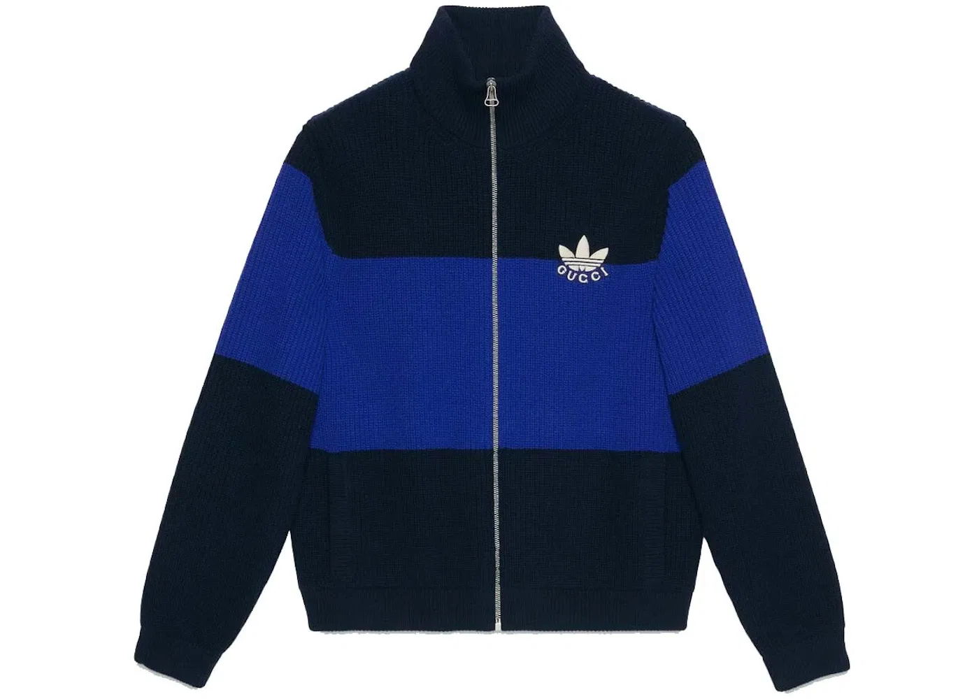 Мужская куртка-бомбер с принтом Gucci x Adidas Wool Zip Jacket Gucci, Dark Blue/Blue