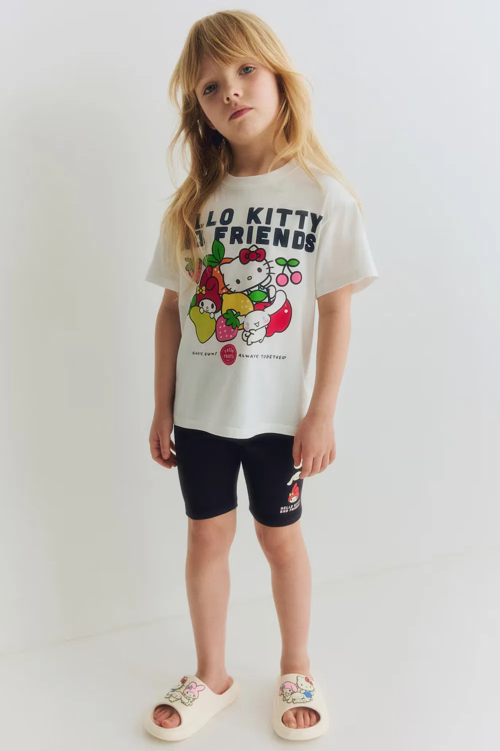 Хлопковый комплект из 2 предметов с принтом H&M, Weiß/Hello Kitty