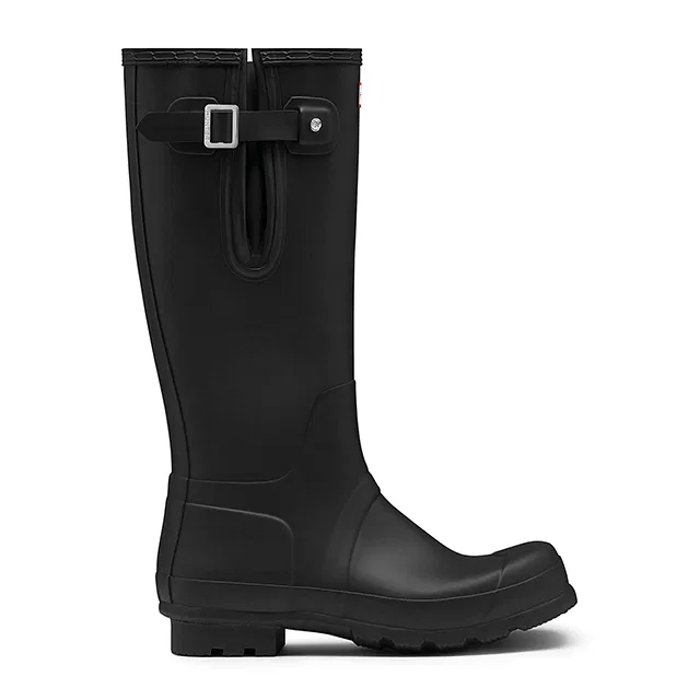 Мужские чёрные высокие резиновые сапоги Original Side Adjustable Tall от Hunter — фото 2