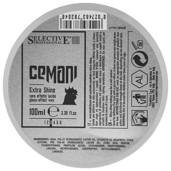 

Воск для сияния волос для укладки волос, 100мл Selective Cemani Extra Shine Wax