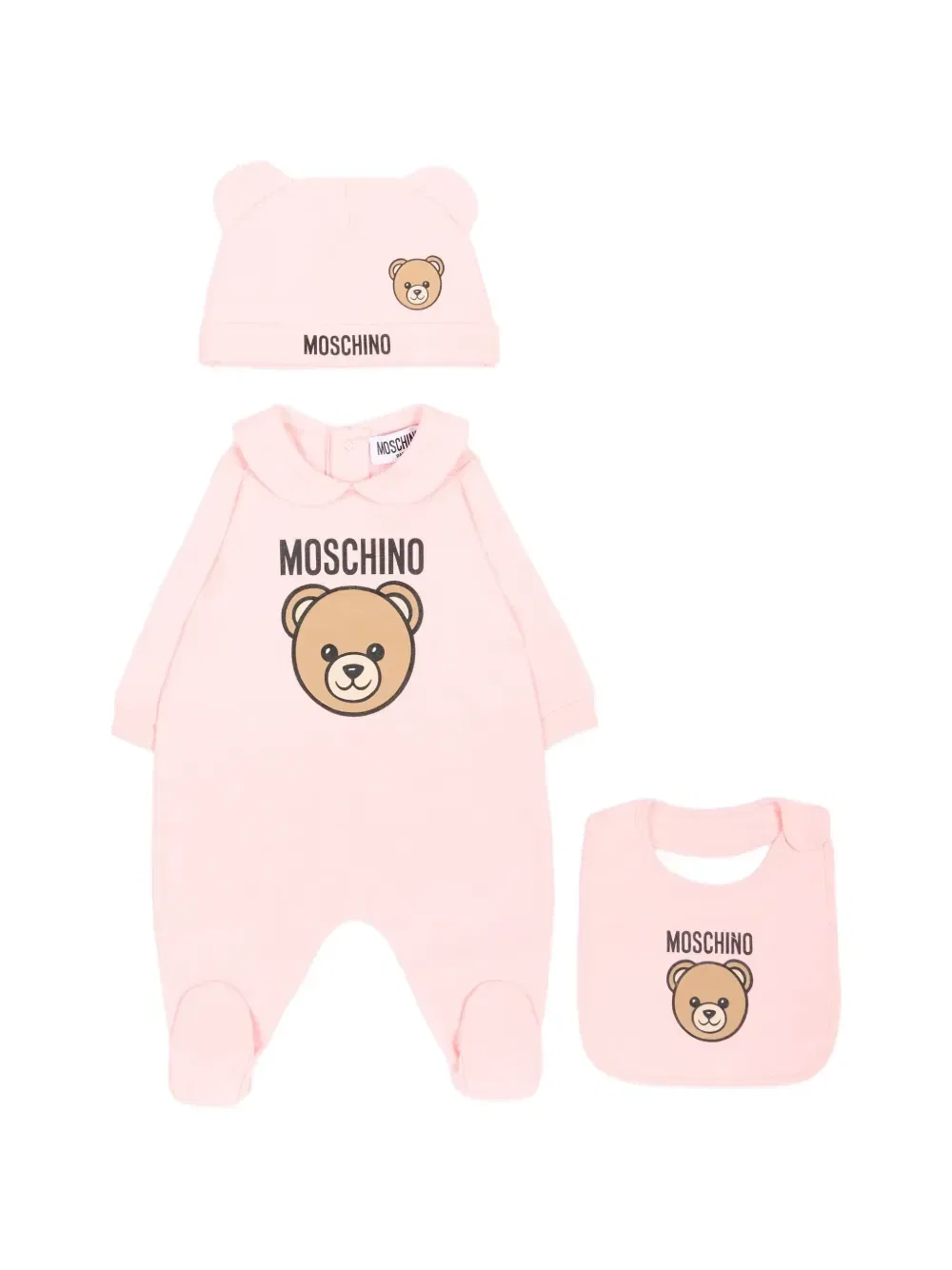Комплект из хлопка с принтом «Плюшевый мишка» Moschino Kids, розовый