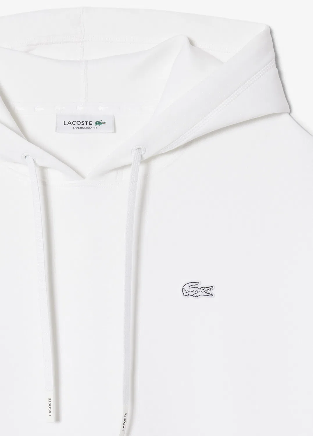 Свитшот Lacoste Oversize Fit с капюшоном, белый — фото 2
