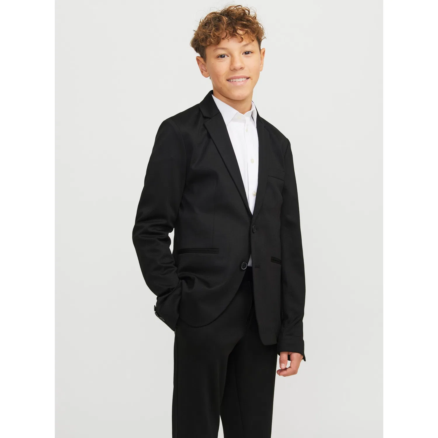 Детский пиджак с капюшоном JJEJAXON JERSEY BLAZER NOOS JNR Jack & Jones Junior, Black