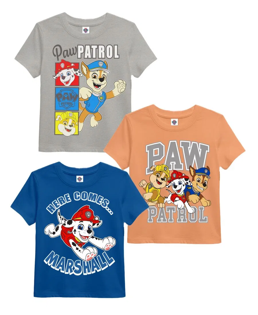 Футболка с коротким рукавом и принтом, комплект из 3 штук Paw Patrol, Assorted