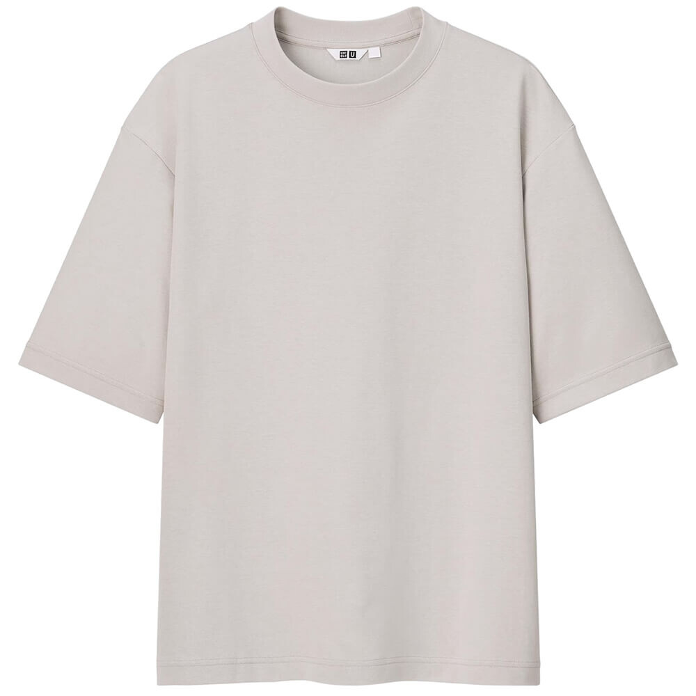 

Футболка Uniqlo U Airism Cotton Oversized Crew Neck Half-Sleeve Unisex, светло-серый