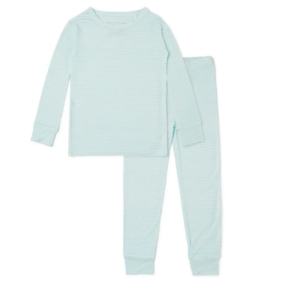 Детский комплект пижам для мальчиков с длинным рукавом Cloud Stripe Motette, Light Blue And White Stripes