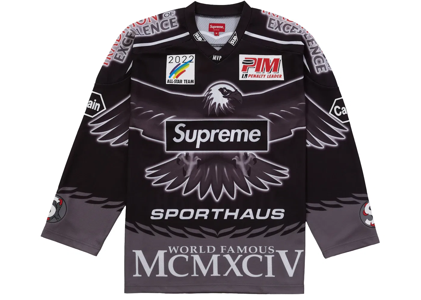 Мужская джерси с принтом Supreme Eagle Moto Jersey, Black