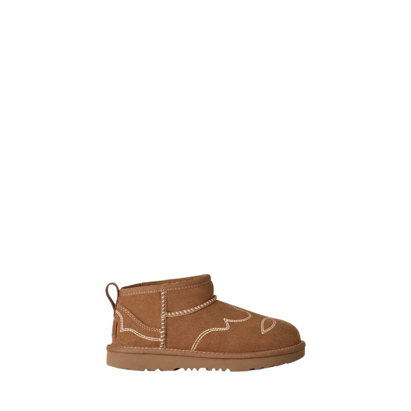 Детские снежные ботинки с отделкой UGG Classic Novelty, Chestnut Brown — фото 3