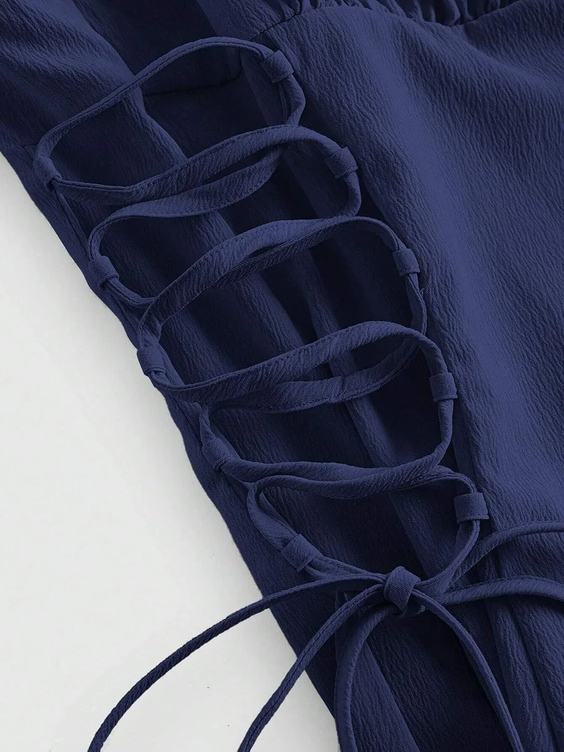 Женское миди-платье на тонких бретелях с запахом, Navy Blue — фото 4