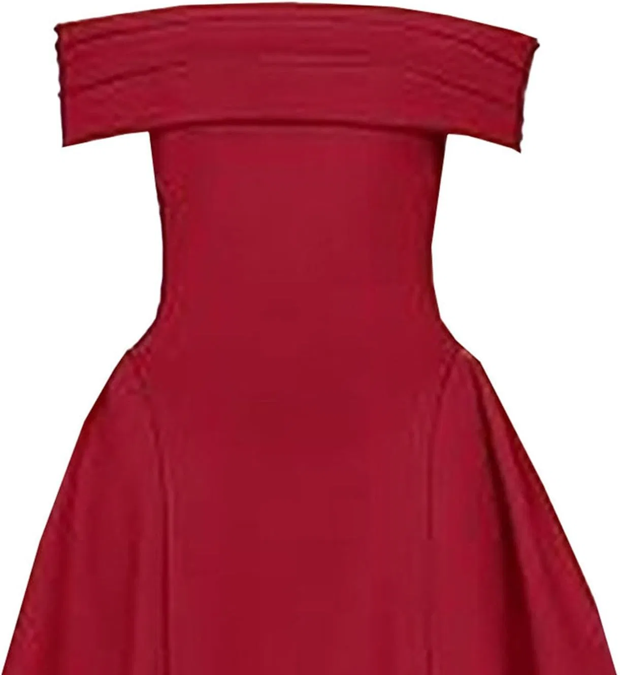 Женское элегантное платье с открытыми плечами, Wine Red — фото 4