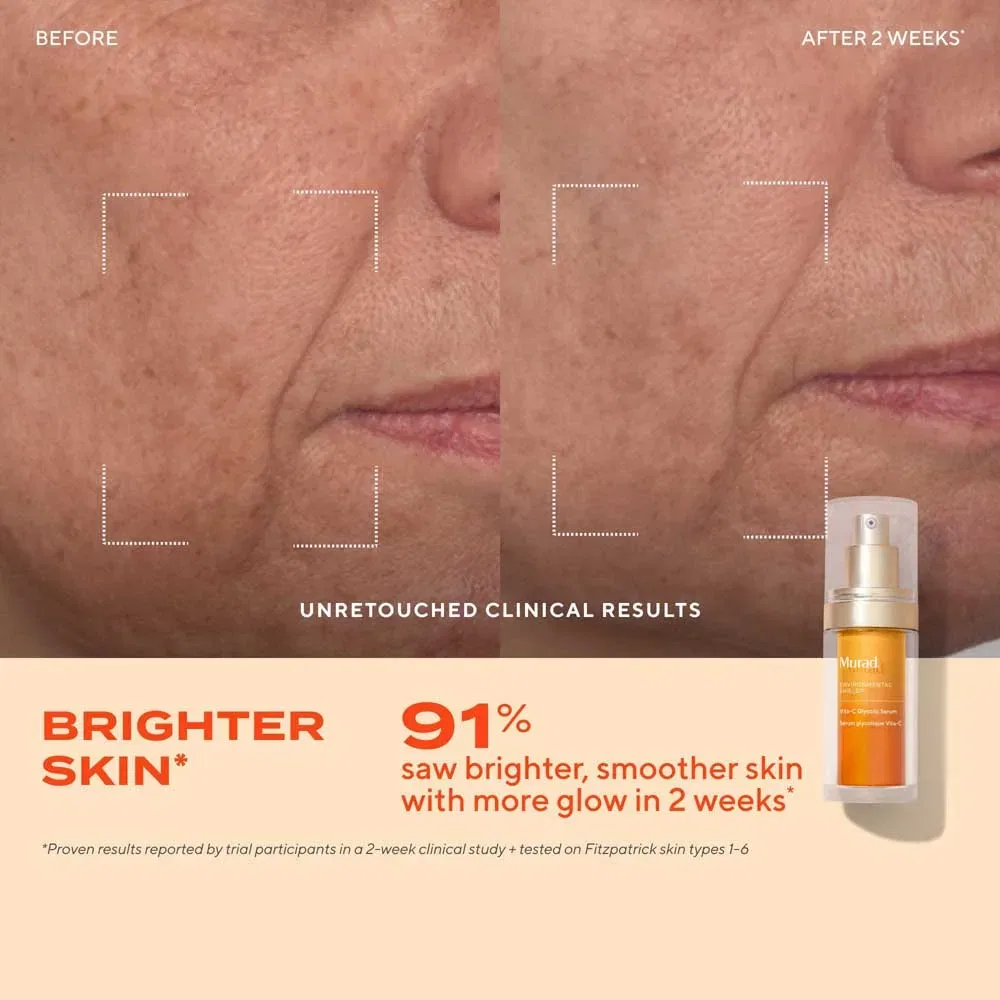 Сыворотка осветляющая Vita-C Glycolic Brightening Murad, золотой — фото 3
