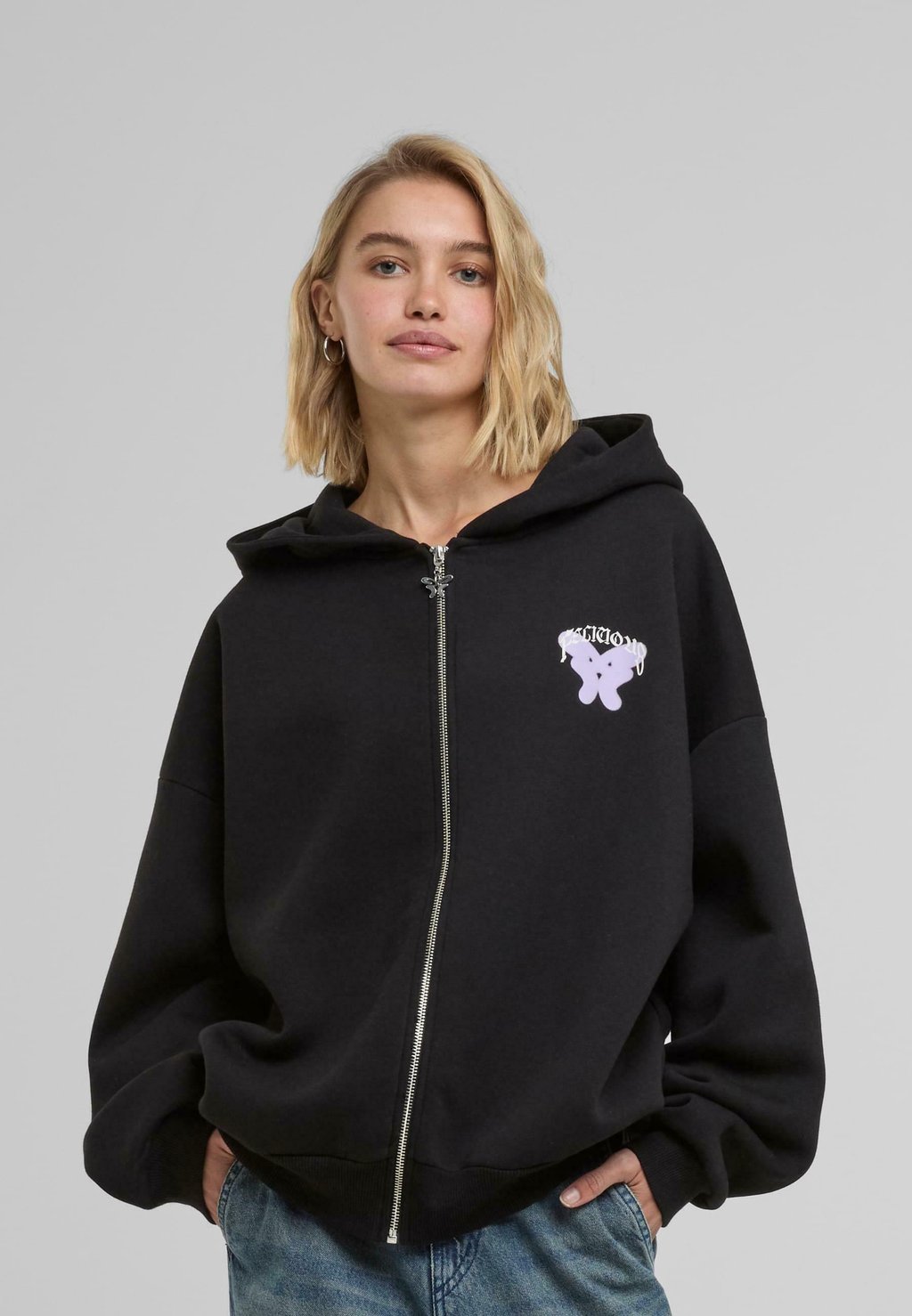 

Толстовка на молнии LUCKY GIRL FELICIOUS, черный