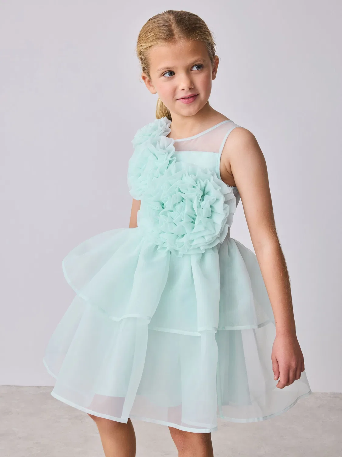 Платье для особых случаев с 3D-корсажем, Corsage Organza Baker by Ted Baker, мятно-зеленый