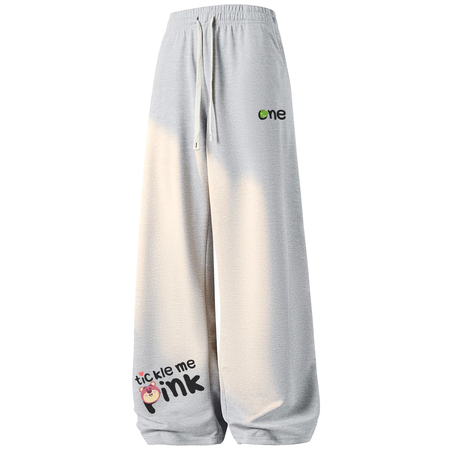 Детские спортивные штаны с принтом Disney Knitted Sweatpants Unisex Thin Straight Fit Pants, Light Gray