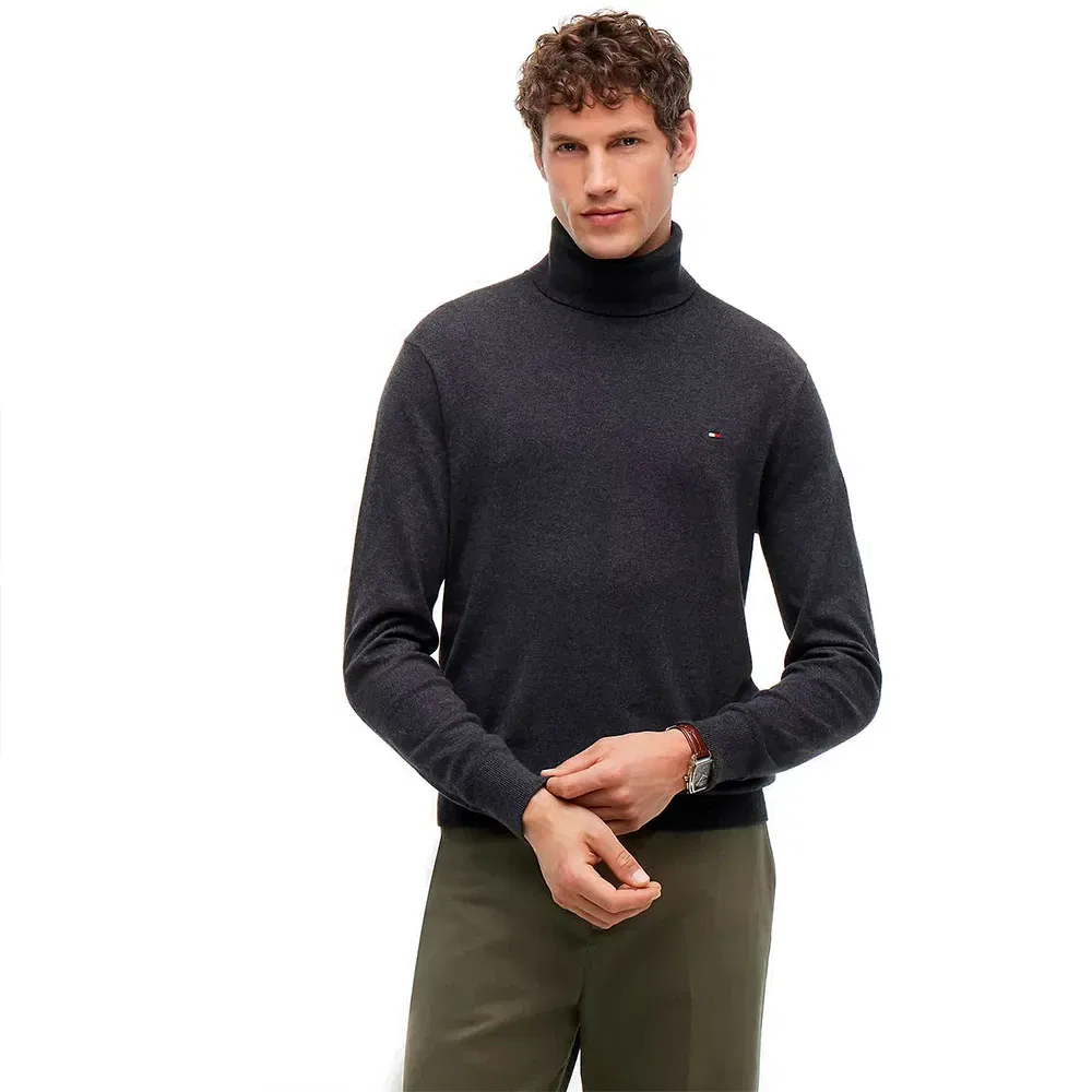 Мужской свитер с высоким воротником Cashmere high neck sweater Tommy hilfiger, Black