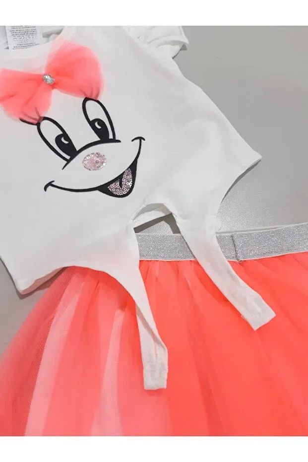 Детский комплект для девочек с принтом Smiling face Sönmez Baby, Candy Pink — фото 2