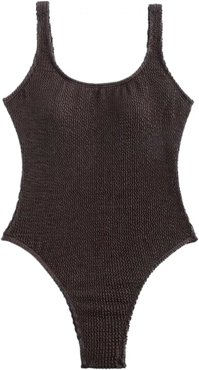 Женский цельный купальник с открытой спиной Monokini, Dark Brown