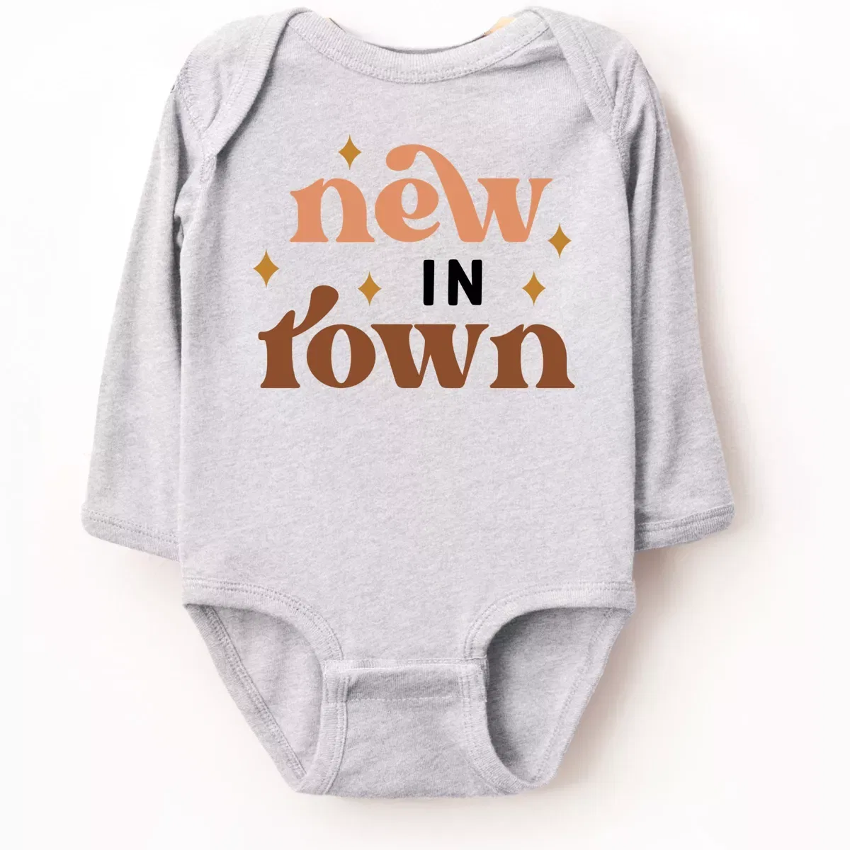 Детский боди с длинным рукавом Boho New In Town The Juniper Shop, Heather Grey
