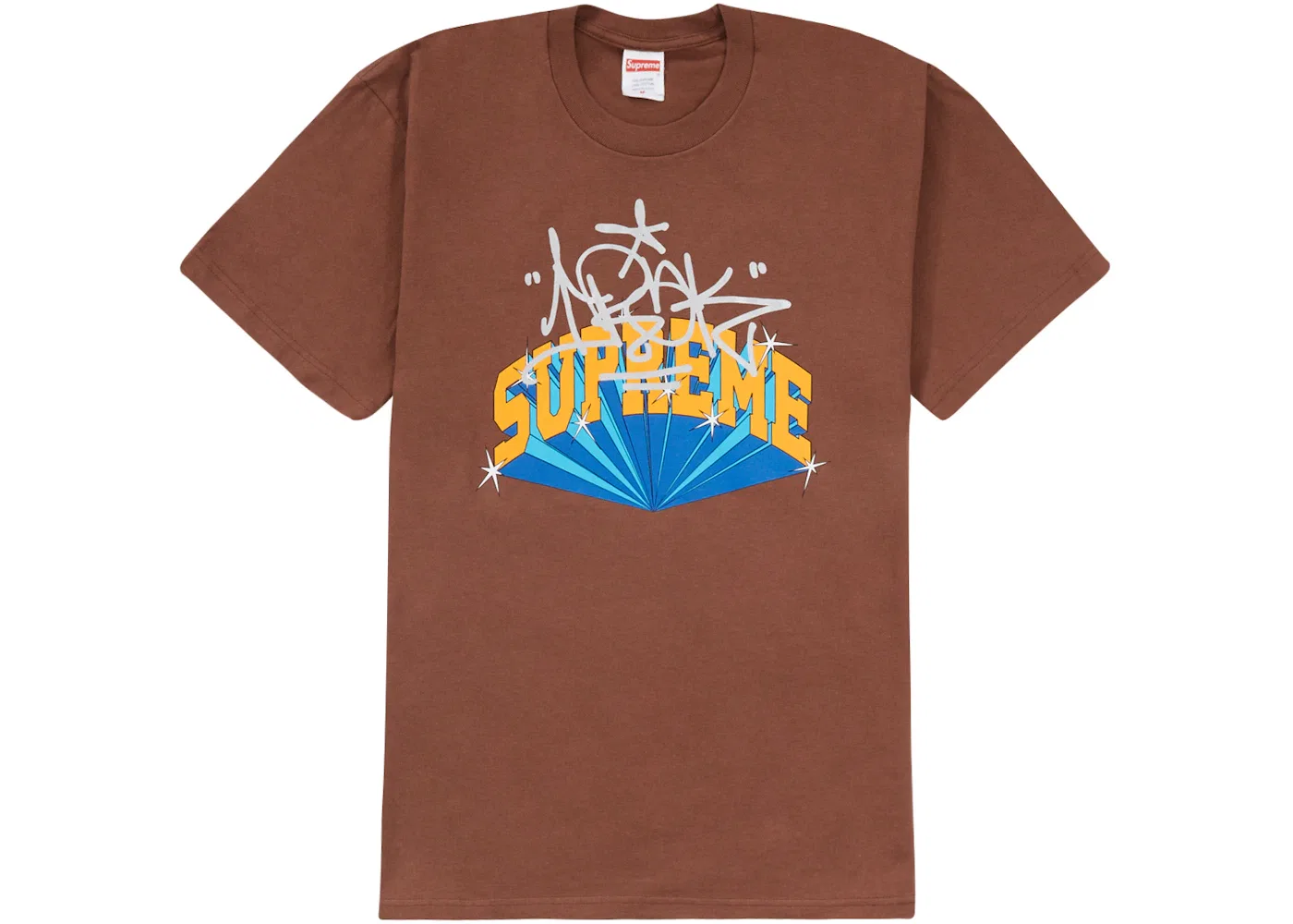 Мужская футболка с принтом Supreme IRAK Arc Tee, Brown