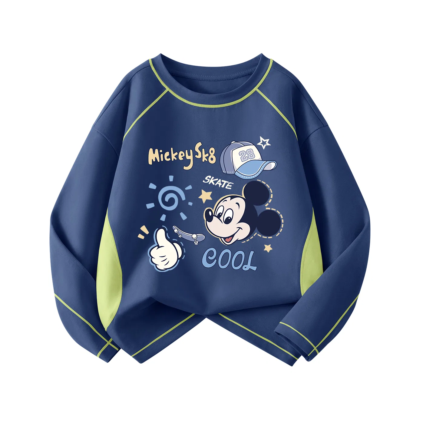Детская футболка с принтом Disney Kids T Shirts Crew Neck Thin Stretch, Lime Yellow — фото 4