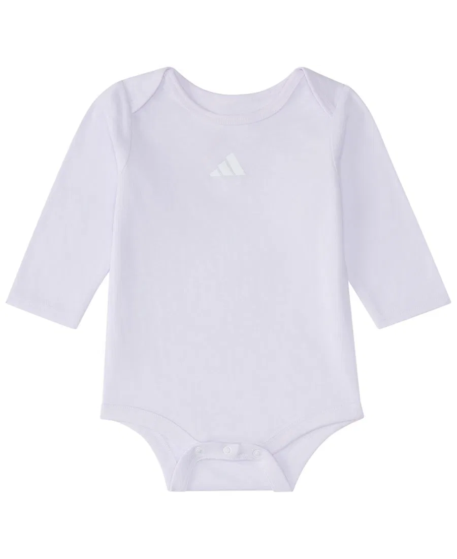 Комплект боди и брюк с длинным рукавом, с принтом adidas, Light Purple — фото 3