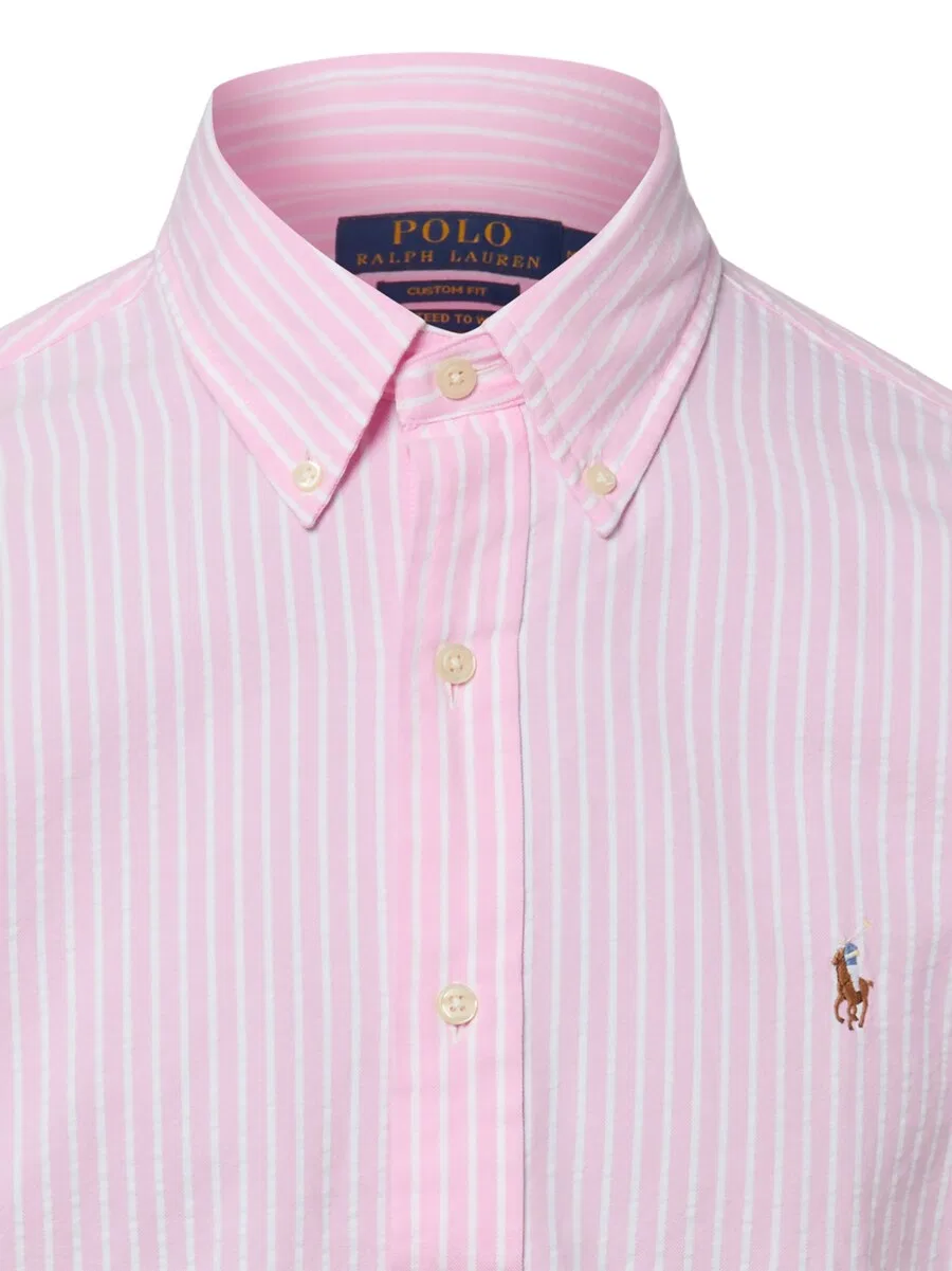 Рубашка Polo Ralph Lauren прямого кроя на пуговицах, цвет розовый — фото 3