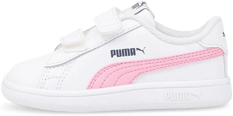 Детские кожаные кроссовки для мальчиков Smash V2 PUMA, White — фото 3