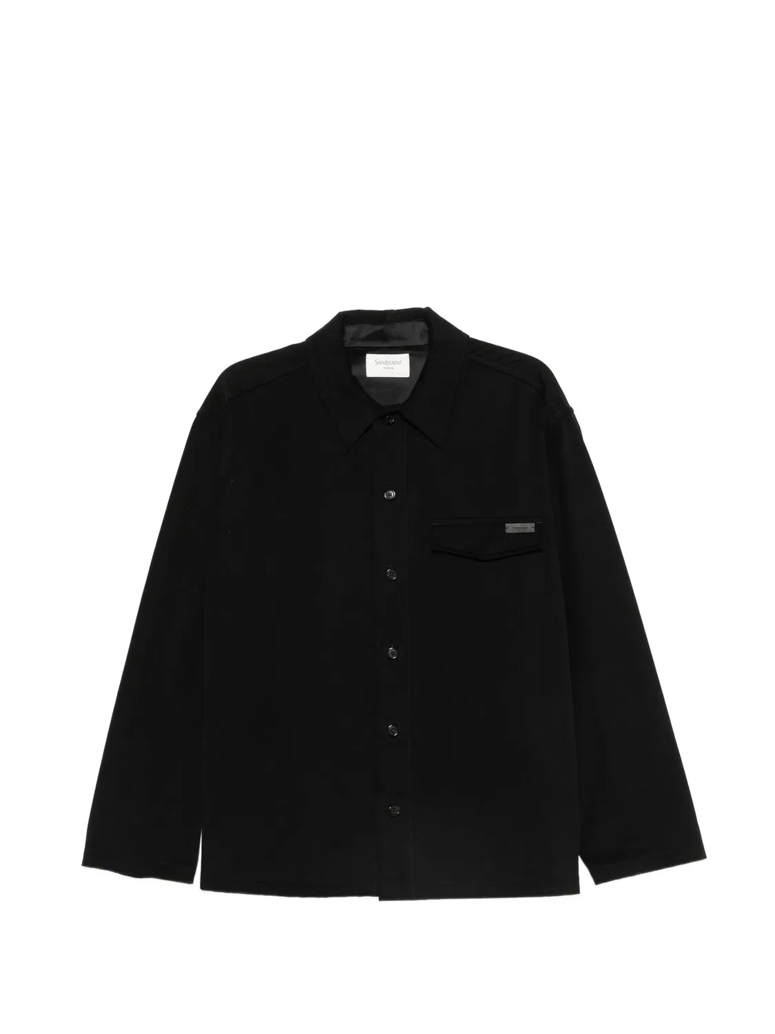 Рубашка с нагрудным карманом и логотипом Saint Laurent, черный