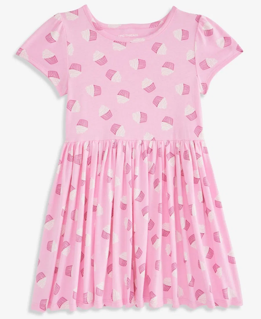 Детское платье для девочек с принтом Cupcake-Print Epic Threads, Bonbon — фото 2