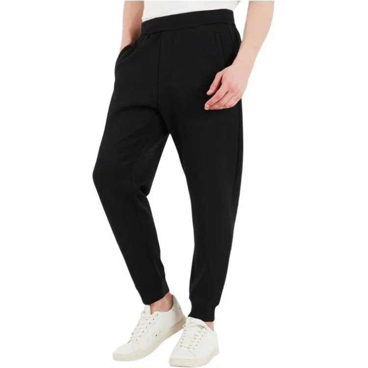 Мужские трикотажные спортивные штаны с манжетами Black EMPORIO ARMANI — фото 4