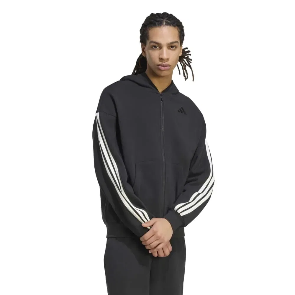 Худи на молнии Adidas Kit 3 Stripes, черный