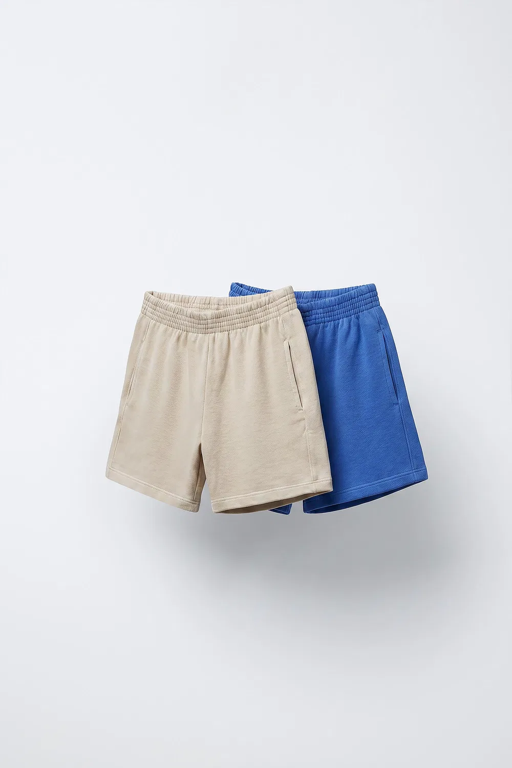 Комплект из двух однотонных шорт-бермудов ZARA, Bluish