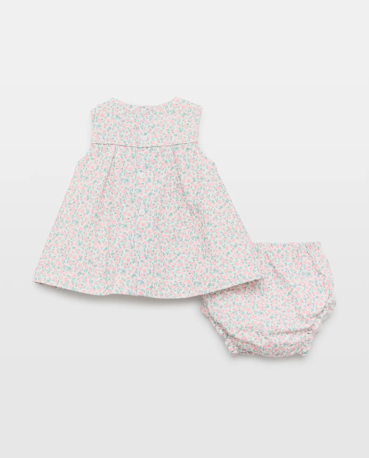 Платья с принтом, 62 см, Pichi Micropana Flor Pequeña Volante Lateral Botones Frontales, Coconut El Corte Inglés, розовый — фото 2