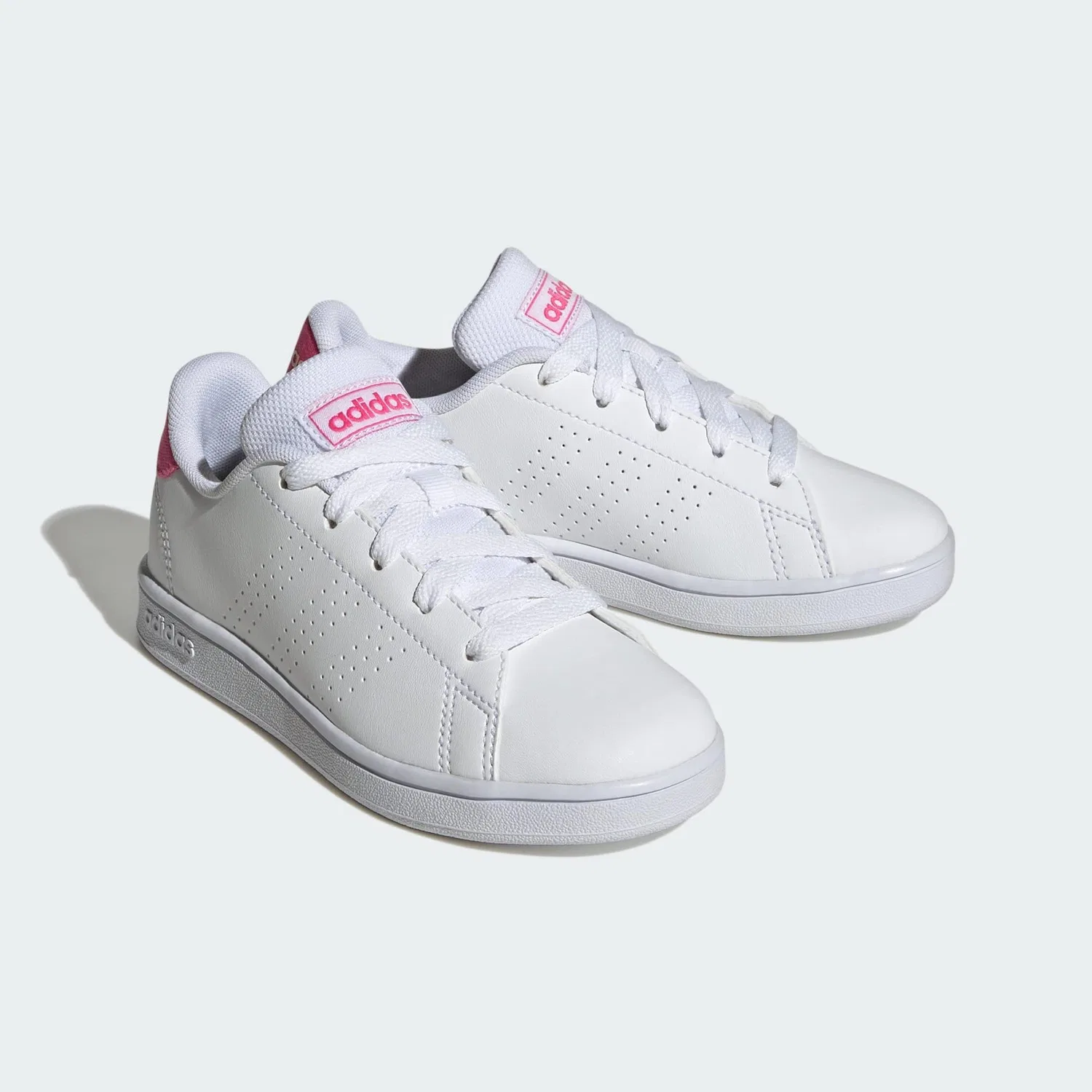 Детские спортивные кроссовки с закрытым носком Advantage K Adidas, Ftwr White Real Pink Core Black — фото 3