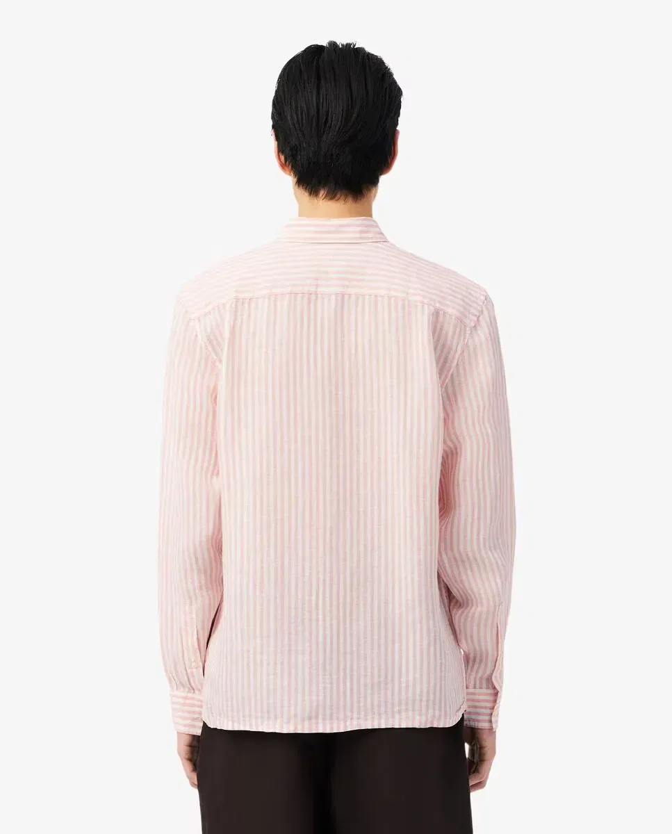 Мужская рубашка с длинным рукавом с полосками Lacoste, Rosa — фото 2