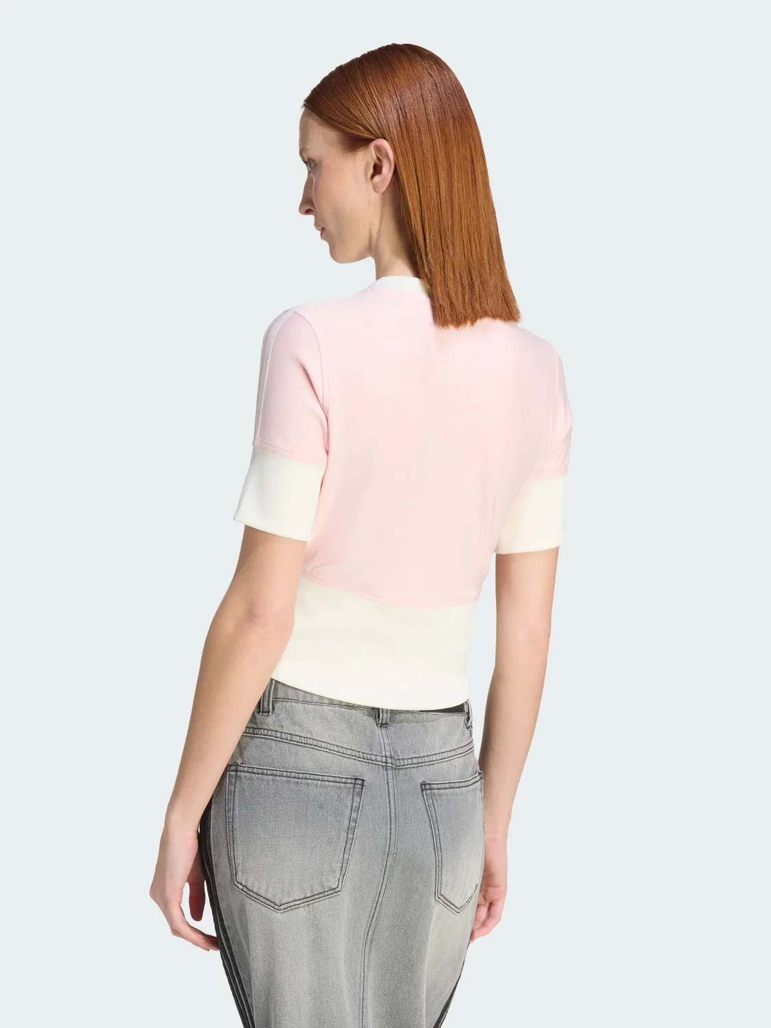 Футболка с V-образным вырезом и пуговицами, Slim Fit, adidas Originals, розовый — фото 2