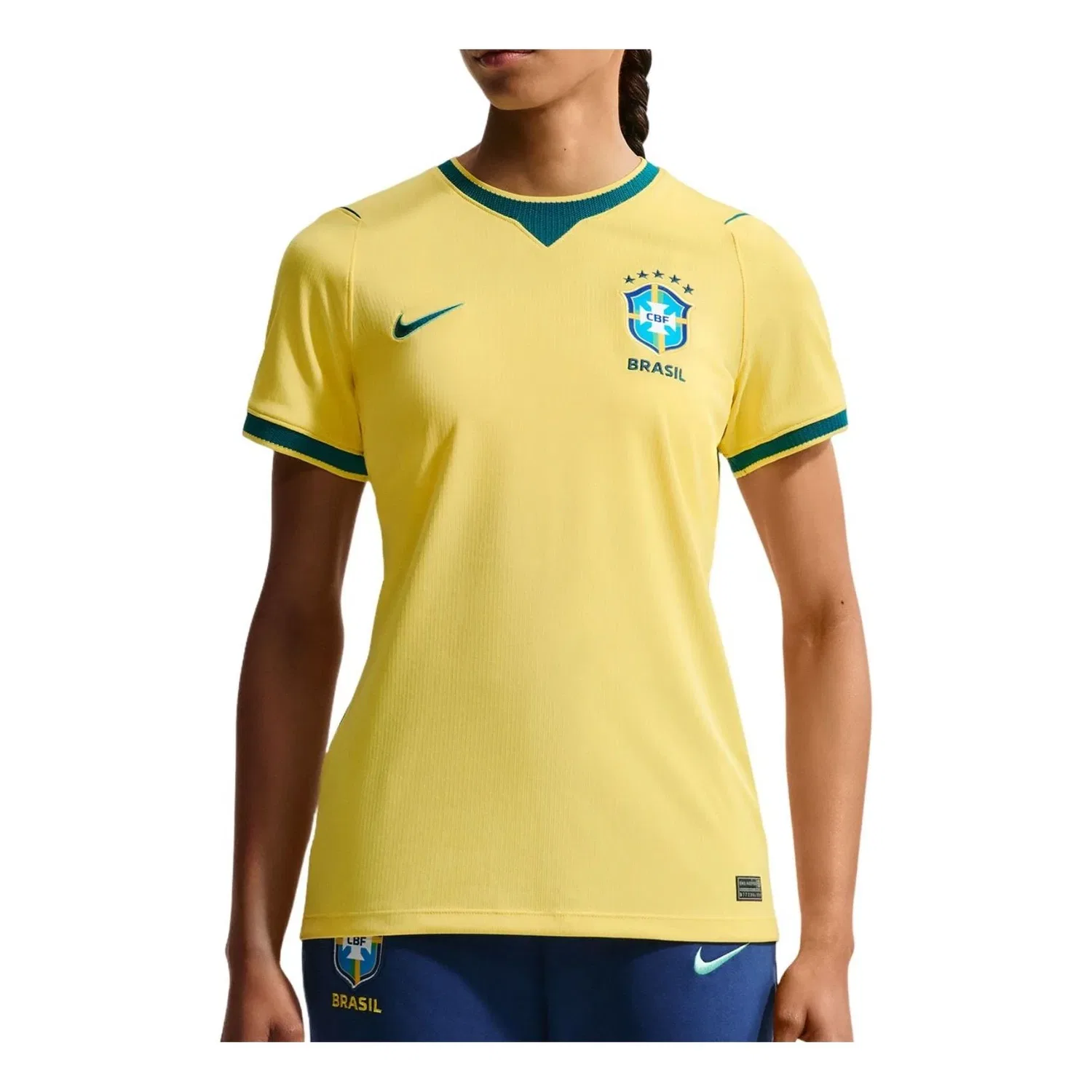 Женская футболка-джерси с длинным рукавом Nike Brazil 2026 Stadium Home Dri-FIT Replica Jersey, желтый