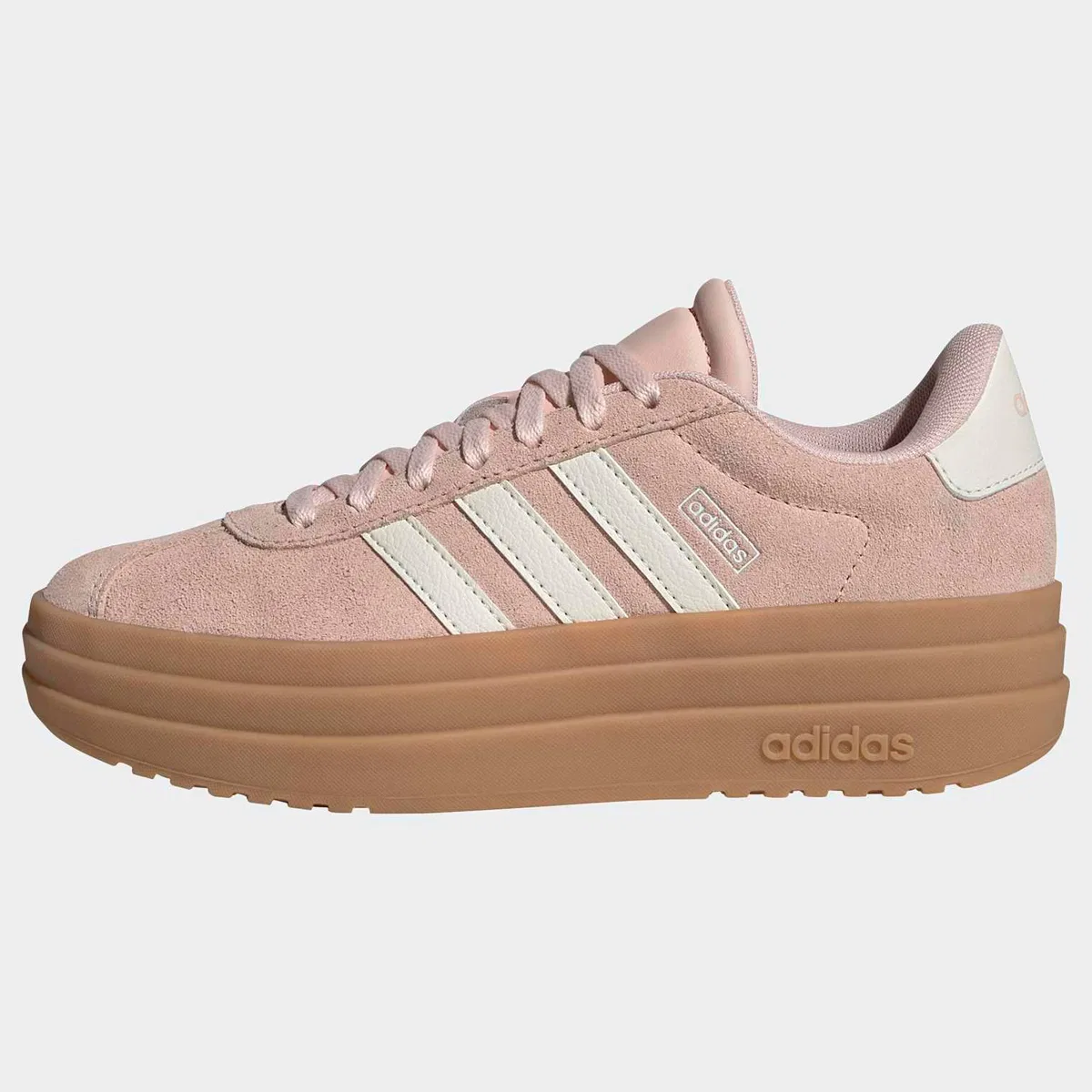 Детские кеды для мальчиков с кожаным верхом VL Court Bold Adidas, Blush Pink/Off White/Gum3 — фото 2