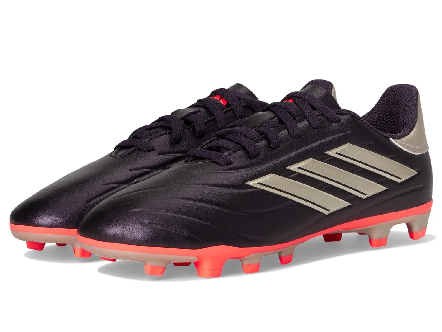 Детские футбольные бутсы с синтетической кожи Copa Pure II Club Flexible Ground Adidas, Aurora Black Platinum Metallic Turbo