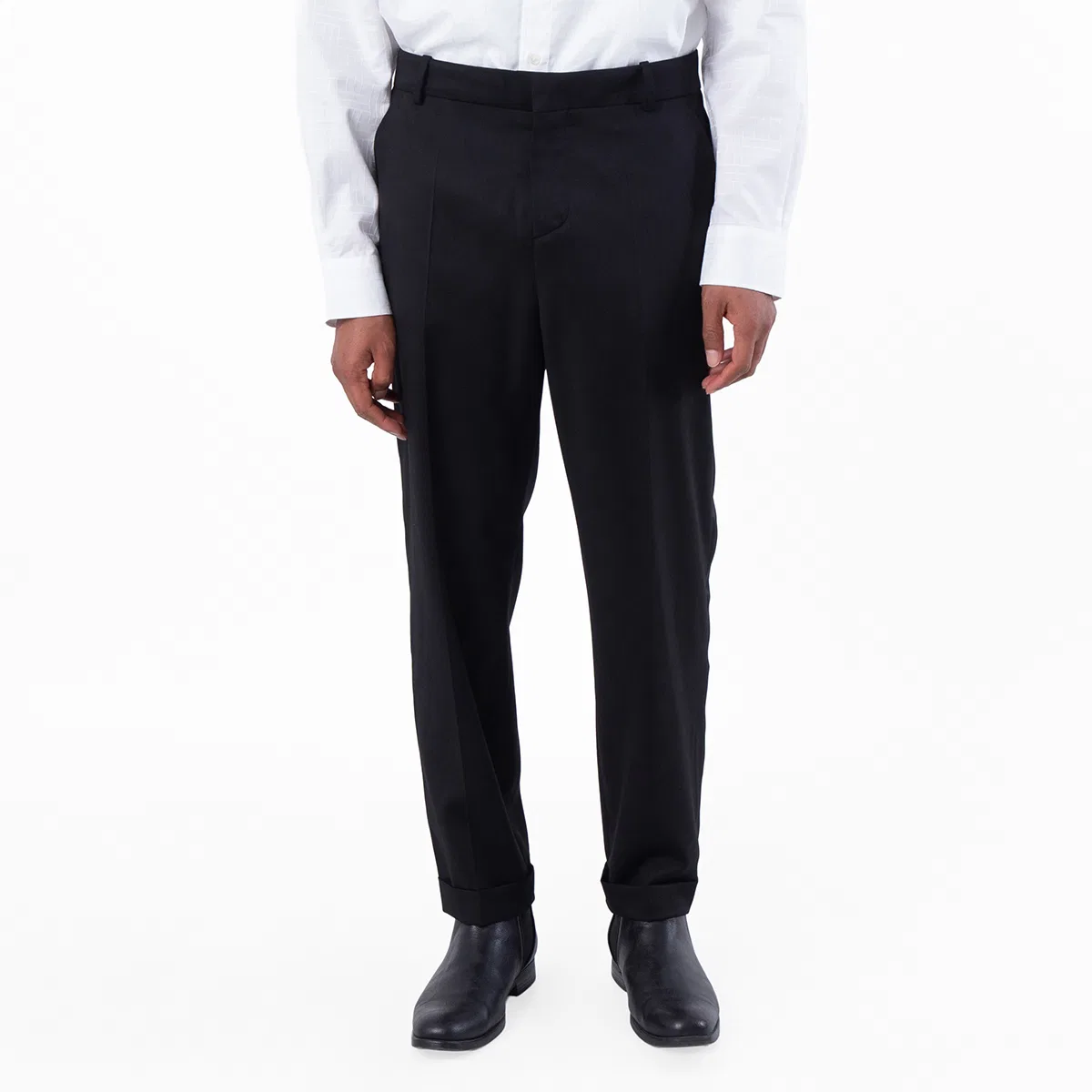 Брюки классические с атласными лампасами Balmain, Black