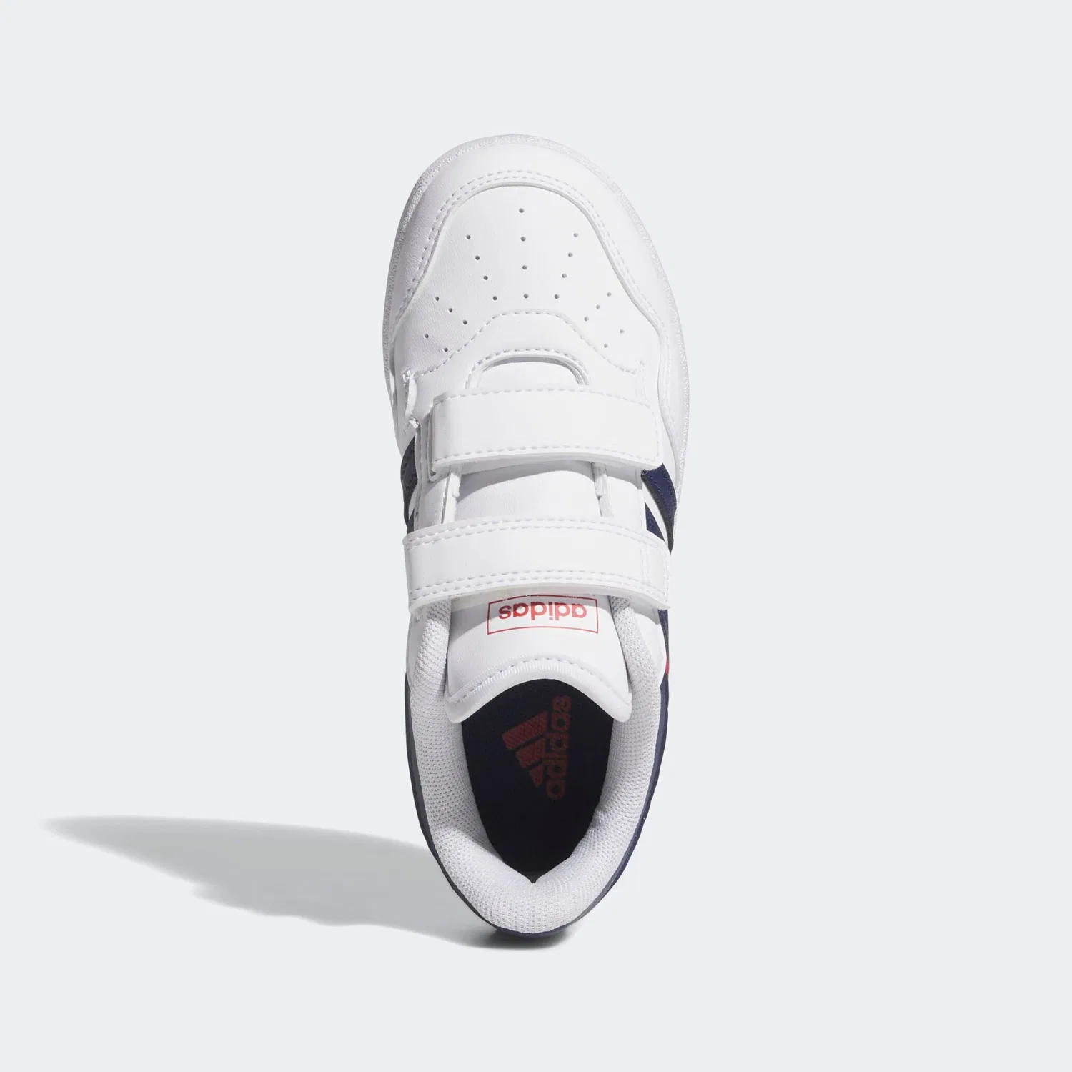 Детские кеды на липучках с баскетбольным стилем Adidas Sportswear, Cloud White / Dark Blue / Better Scarlet — фото 4
