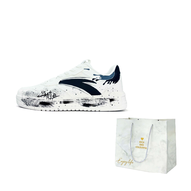 

ANTA Легкие и износостойкие низкие кеды Easy Venom из искусственной кожи унисекс черно-белые