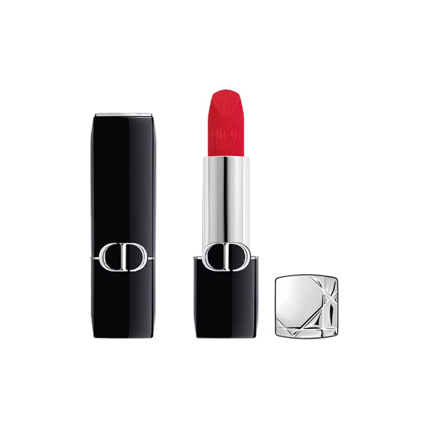 Женская матовая губная помада DIOR Fierce Blue Gold Velvet, Blue Tone True Red