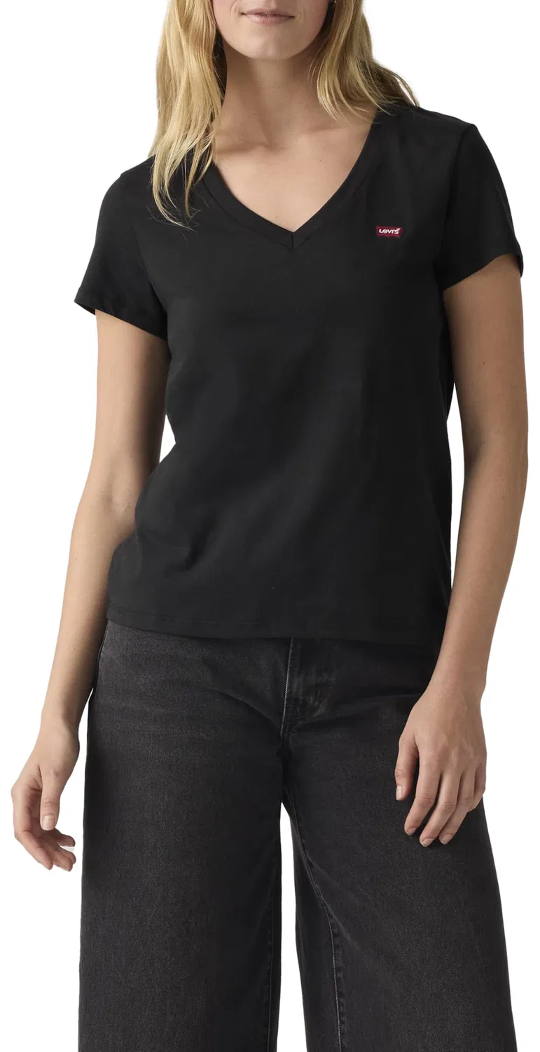 Женский комплект футболок с V-образным вырезом Perfect Vneck Tees Levi's, 2 Caviar & Tea Packs — фото 3