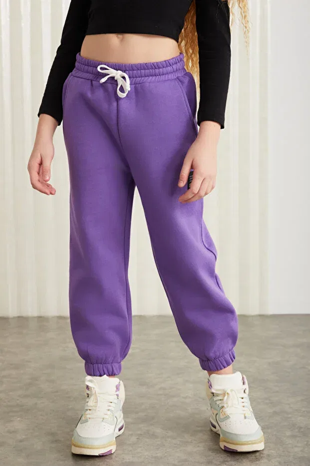 Детские спортивные штаны для девочек хлопковые Grimelange, Purple — фото 2