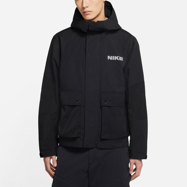 Куртка sportswear city made multiple pockets logo sports woven hooded jacket black Nike, черный — фото 4
