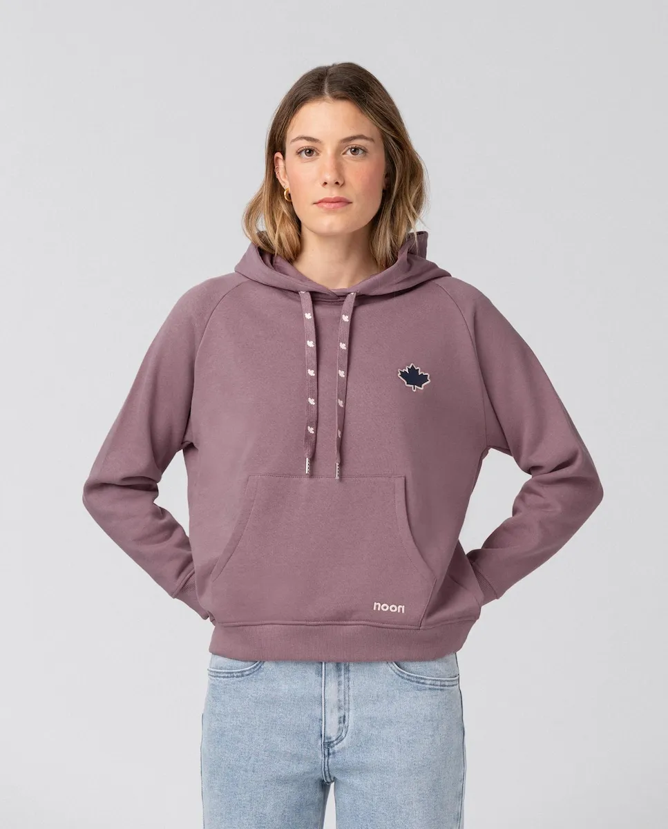 

Женская толстовка с капюшоном и вышитым логотипом Noon, фиолетовый
