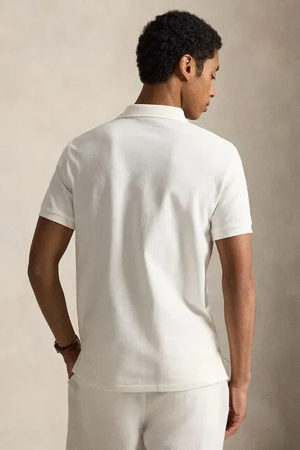 Футболка поло мужская из хлопка Polo Ralph Lauren, бежевый — фото 2