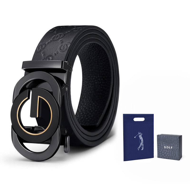 

Мужской кожаный ремень GOLF, Черное золото