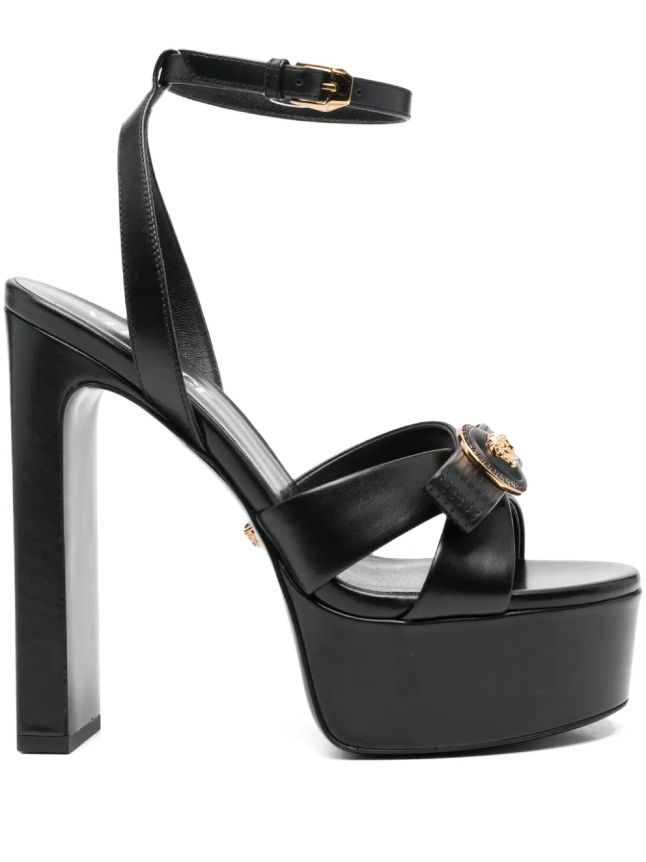 Сандалии Gianni Ribbon 140 мм Versace, черный